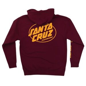 Santa Cruz Skateboards Men's Maroon Zip Hoodie